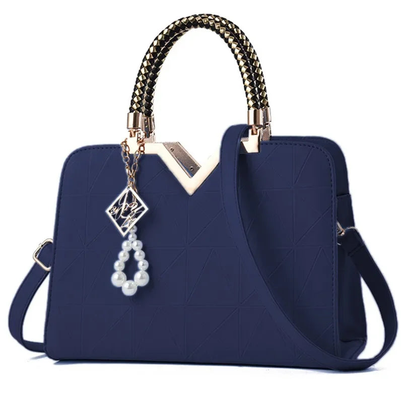Women's Handbag Patchwork Shoulder Messenger | Office Work PU Leather Female Bag & Ladies Luxury Fashion Elegant Tote