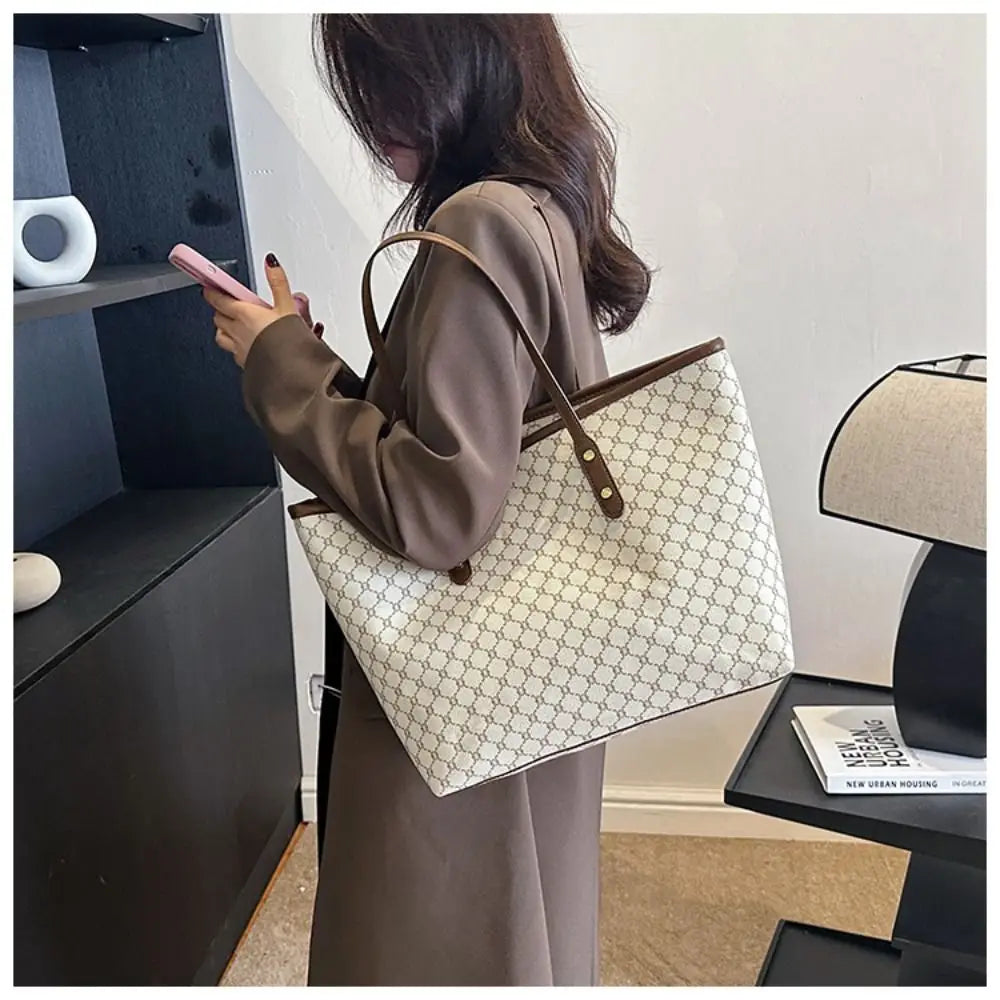 Fashion Women's Handbags | Classic Design Shoulder Bag & Large Capacity Tote Bag (Ladies Casual Commuting Bag)