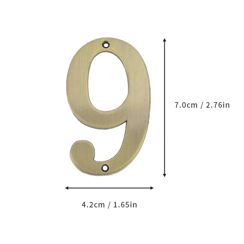 1Pcs 3Inch Metal House Numbers with M2 Screws Solid Zinc Alloy Mailbox Numbers 3D Address Numbers for Outside House Apartment