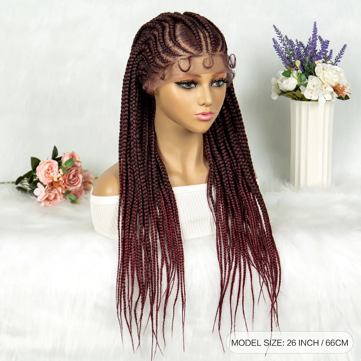 13x6 Lace Front Faux Locs Braided Wig | Crochet Braids | Synthetic Locs | Black Women