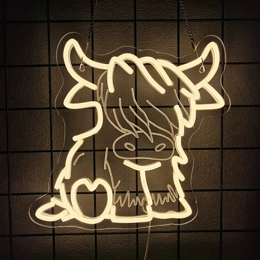 Neon Sign With Animal Theme, Led Animal Lamp For Wall Decor, Usb Powered, Wall Lamp For Bedroom, Club, Office And Game Room.