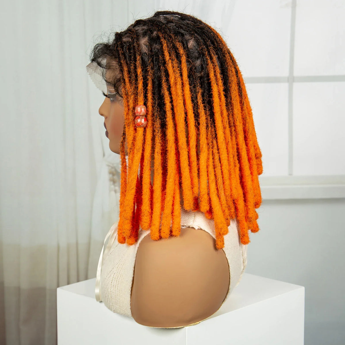 Red Faux Locs & Knotless Braids Wig | Full Lace | Baby Hair | Dreadlock Style