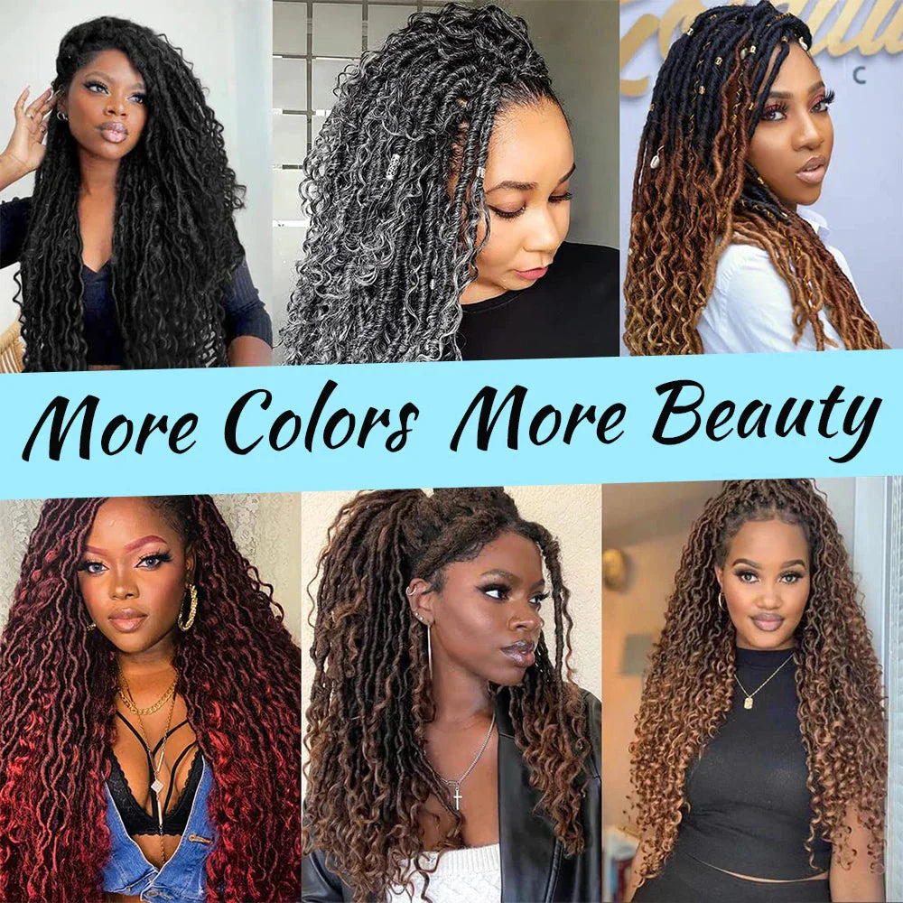 Luxurious Goddess Faux Locs Wig | Full Lace Braid with Baby Hair | Bohemian Twist Crochet Curls | Kanekalon Synthetic Wig for Black Women