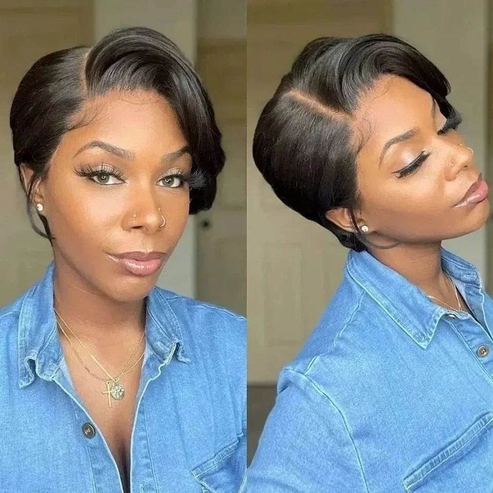 Rebecca Ombre Blonde 613 Pixie Bob Wig | HD Transparent T-Part Lace Front