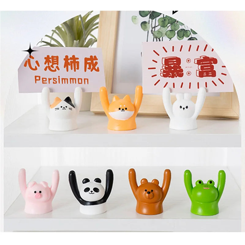 Cute Cartoon Animal Design Message Holder Clip Photo Stand Card Inspiring Desk Decoration Accessories Crafts Small Ornament