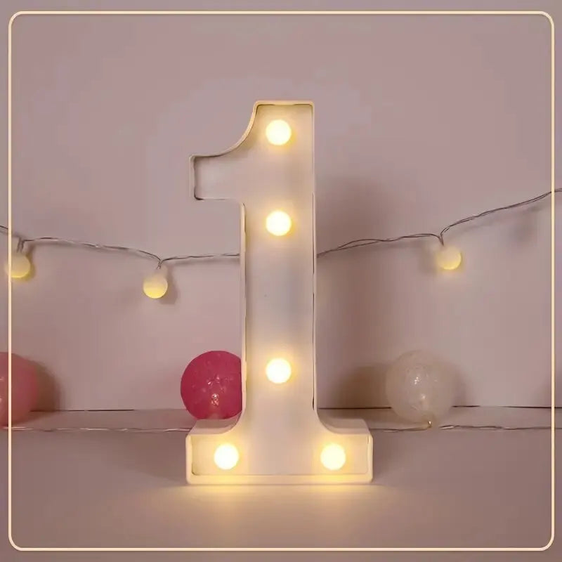 21.8cm White LED Letter&Number Night Lights,Battery Powered Decoration Lights,Wall Lights For Wedding,Birthday,Party,Christmas