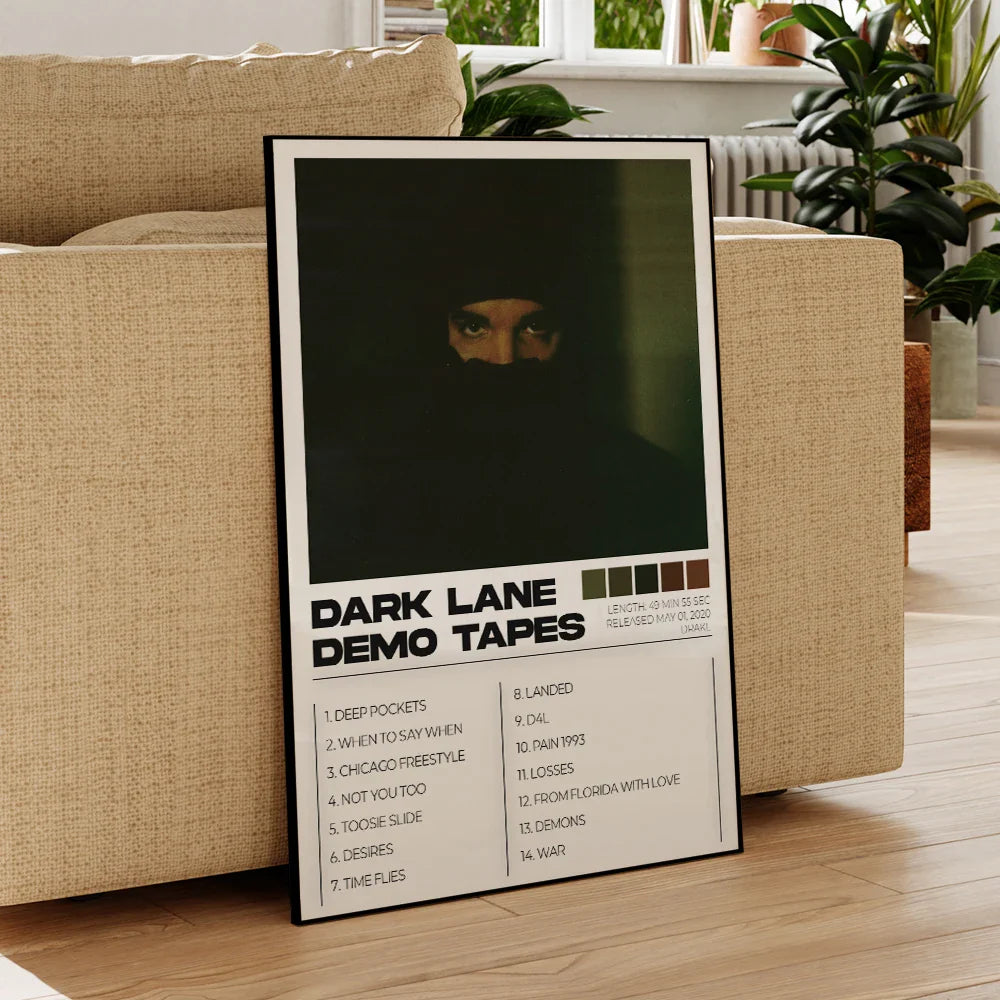 Modern Drake Albums Art Cover Songs Music Rap Rapper Wall Aluminum Frame Canvas Painting Posters For Living Room Home Decor