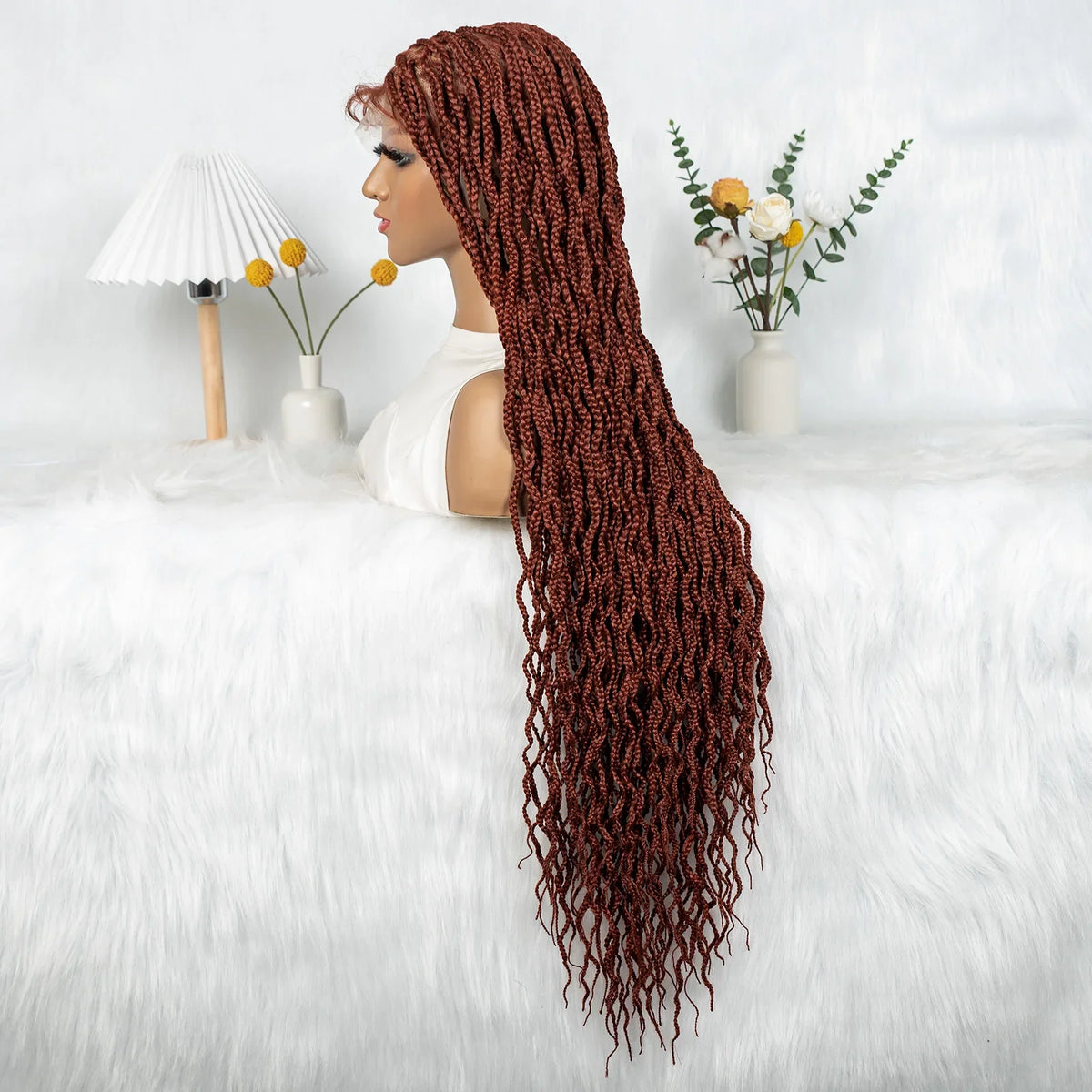 Crochet Box Braids Full Lace Wig with Pre-Plucked Hairline