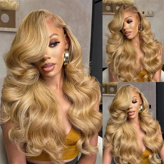 #27 Colored Honey Blonde | HD | Transparent | Lace Front Wigs | Human Hair| Body Wave | Brazilian | Human Hair