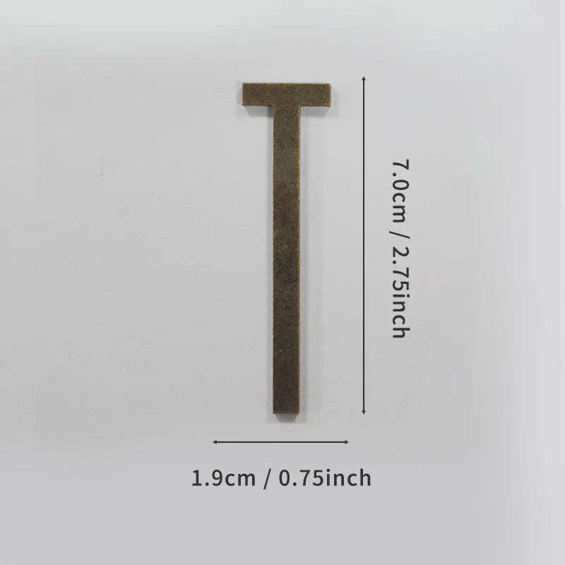 Bronze Self Adhesive House Number Metal English Alphabet Letters for Apartment Room Door Plate Table Mailbox Number Stickers 7cm