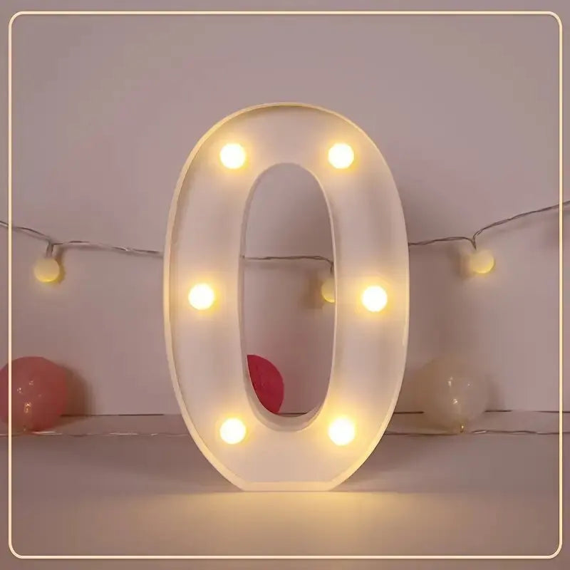21.8cm White LED Letter&Number Night Lights,Battery Powered Decoration Lights,Wall Lights For Wedding,Birthday,Party,Christmas