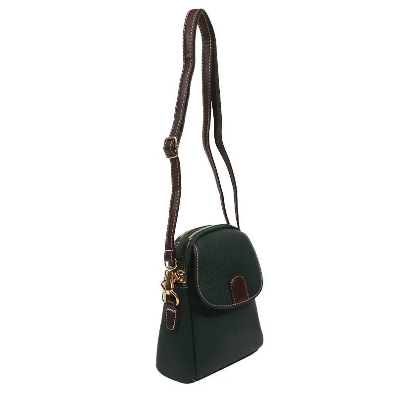 Fashion Leather Crossbody Bag for Women | Mini Shoulder Bag & Flip Zipper Messenger Bag (Students' Small Handbag)