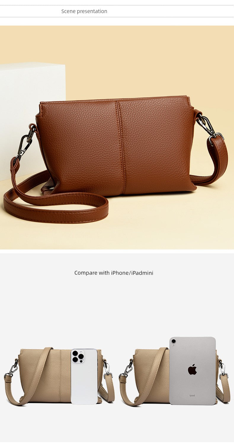 Western Style Soft Leather Women's Crossbody Bag | Fashion Small Square Shoulder Bag (Commuting & Casual Handbag)