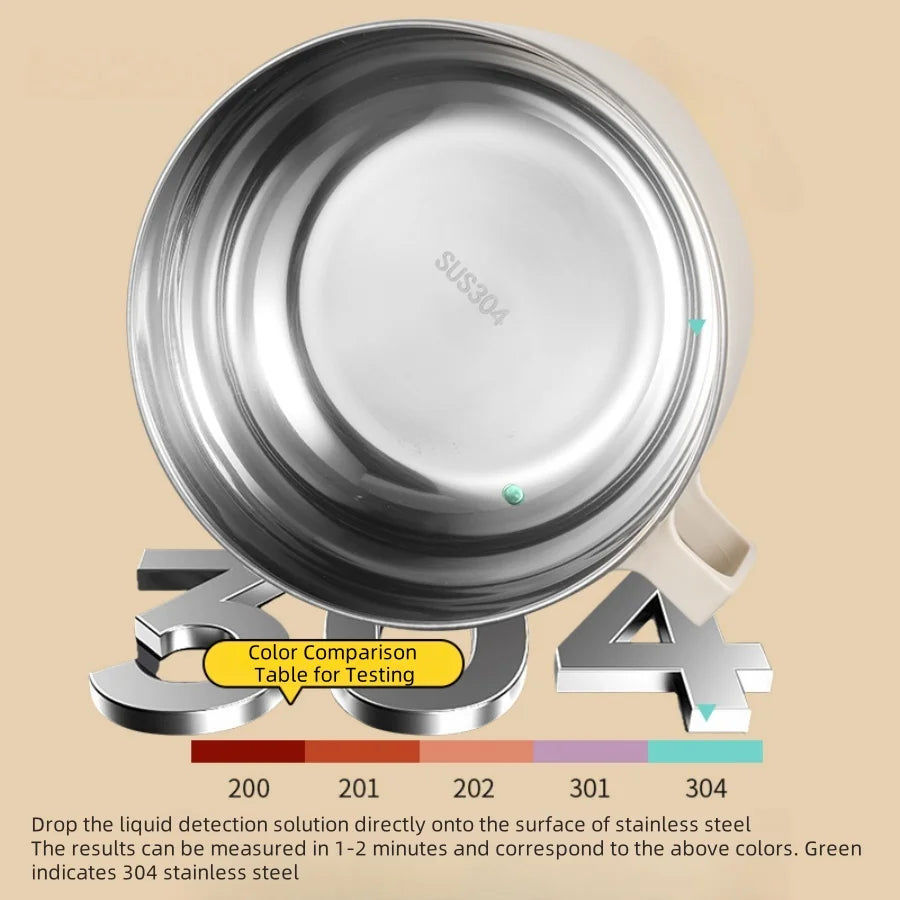 304 stainless steel large capacity instant noodle bowl, student dormitory, office worker specific, with drainage and tableware