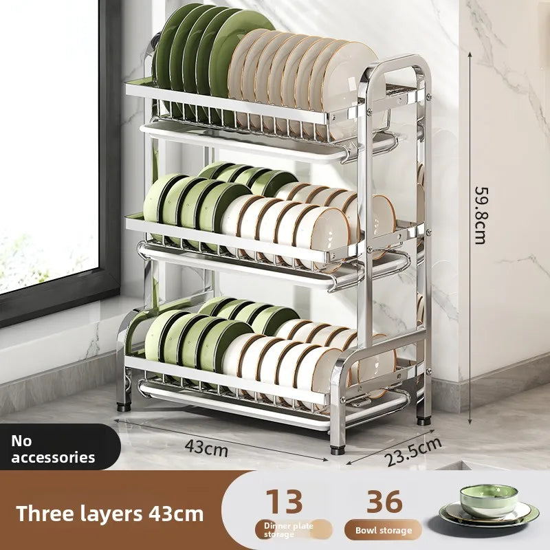 stainless steel Dish Dryer Rack,Compact Kitchen Dish Rack,Screeper Set,Large Rust Proof Dish Screeper With Utensils Holder