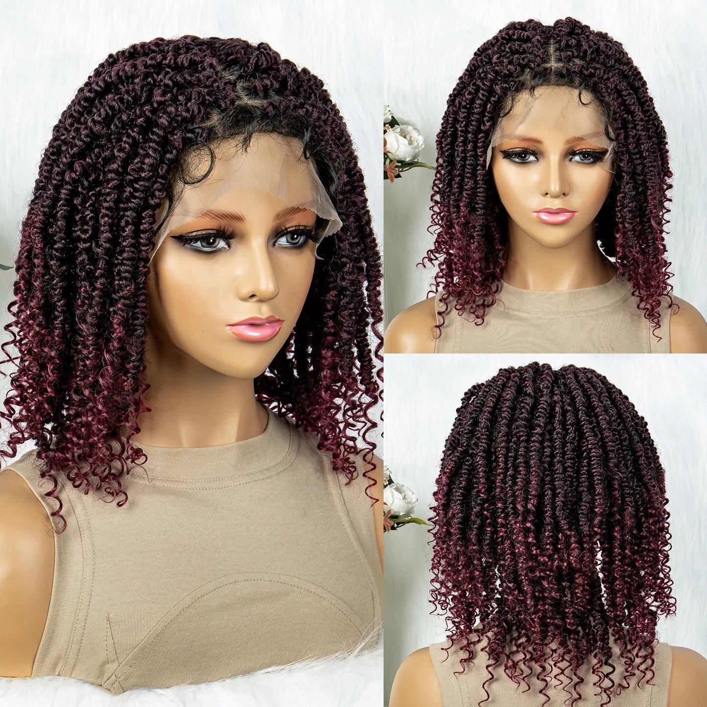 HD Lace Front Curly End Box Braids Wig | 9*6 Part