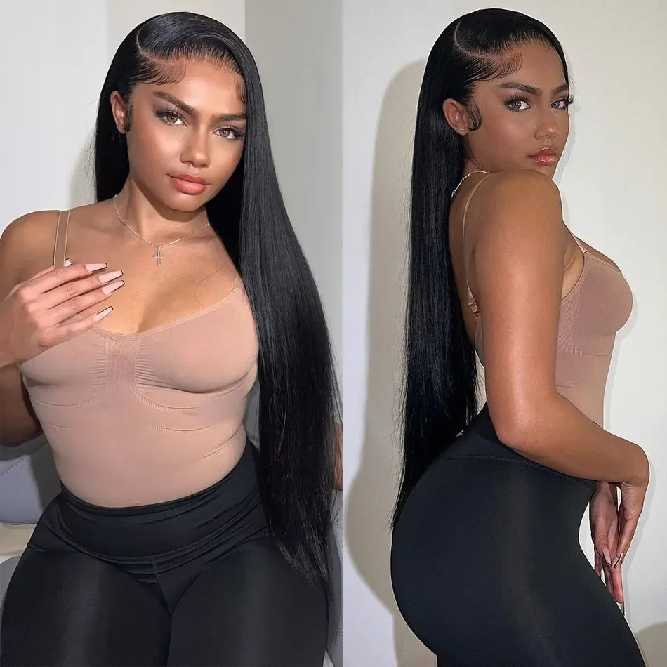 30 Inch Bone Straight HD Lace Frontal Wig | 13x6 & 13x4 Human Hair | Pre-Plucked