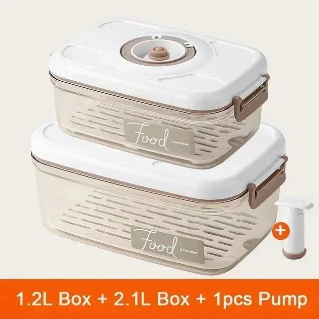 Food Vacuum Storage Box Sealed Kitchen Fresh-Keeping Box Large Capacity Food Transparent Storage Container with Vacuum Pump