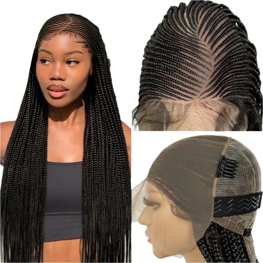 Fulani Cornrow Box Braids Wig | Full Lace Front | Baby Hair | KIMA Synthetic