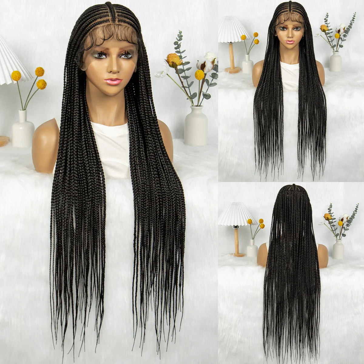 Long Black Twisted Dreadlocks Wig | Transparent Full Lace Front