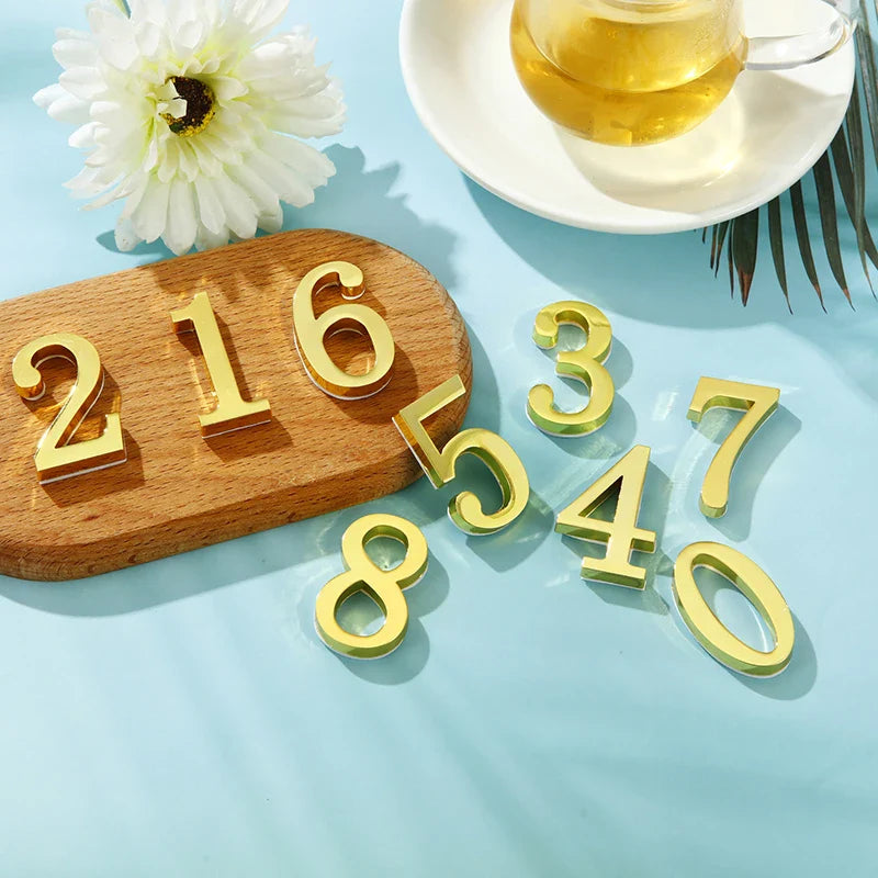 1PCS Metal House Number Self-Adhesive Apartment Door Numbers House Number Plate for Outdoor Hotel Home Mail Box Label #0-9