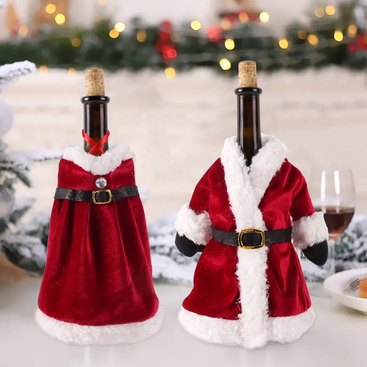 Christmas Wine Bottle Cover Merry Christmas Decorations For Home 2024 Christmas Ornament Xmas Navidad Natal Gifts New Year 2025