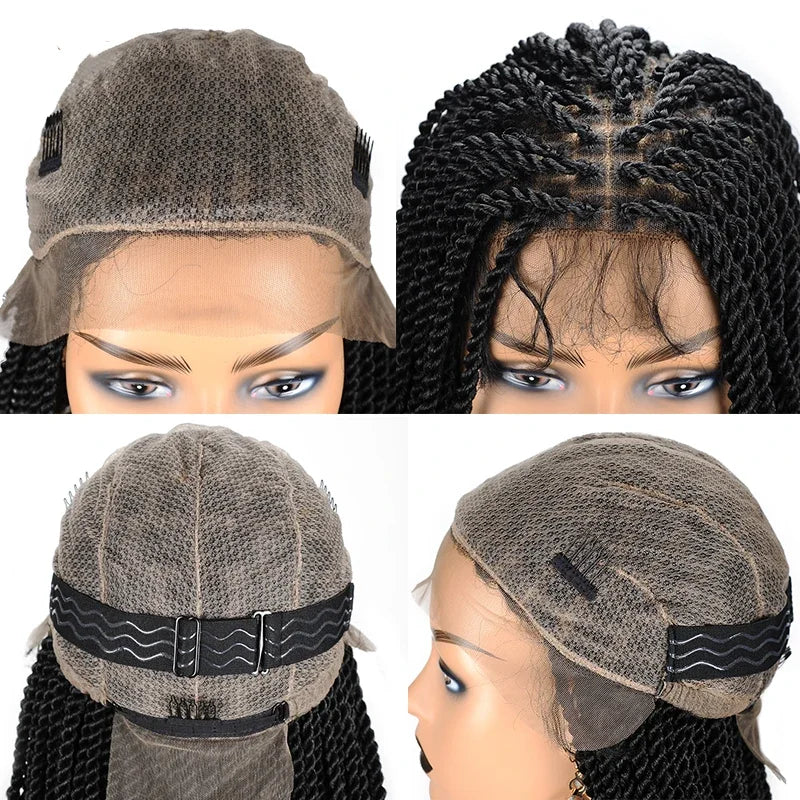 Goddess Faux Locs & Twist Braided Lace Front Wig | Box Braids | Full Lace Frontal | Synthetic Wig