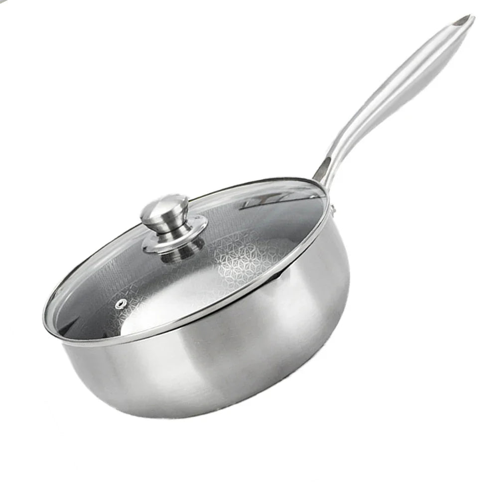 Stainless Steel Frying Pan Steak Cooking Honeycomb Non-Stick Pan Flat Bottom Wok Induction Cooker Universal Kitchen Cookware Pan