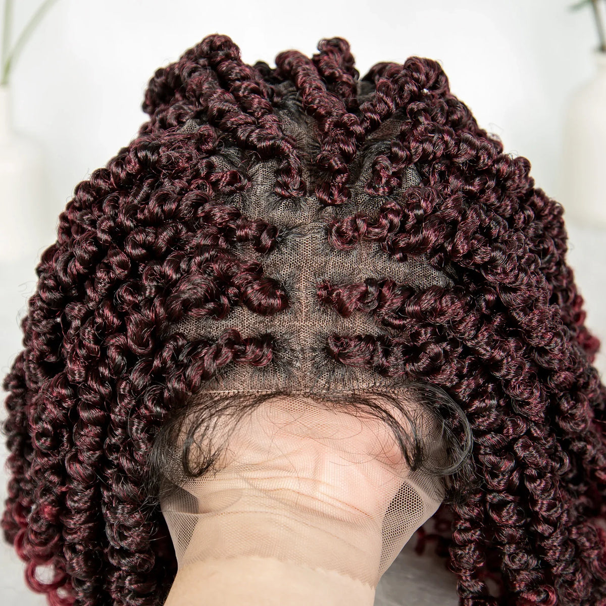 Short Length Box Braided Wig Full Lace Braided Wig Curly Hair With Baby Hair Braiding Wig Twisted Dreadlocks Wig For Women