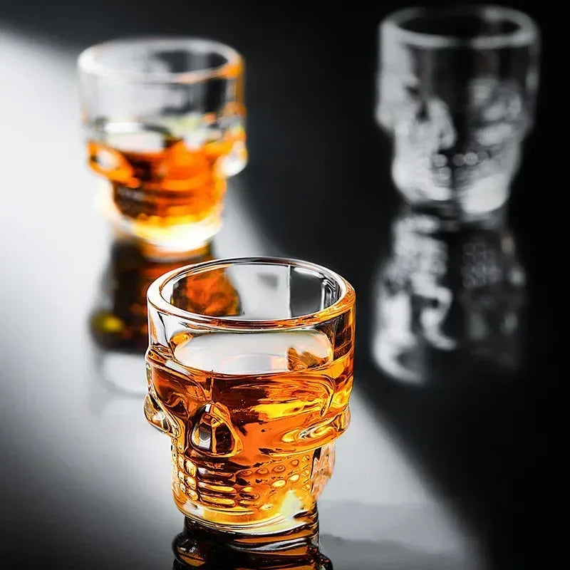 1/2Pcs Skull Head Shot Glass Cup Creative Clear Crystal Wine Cup  Liquor Whisky Vodka Beer Steins for Party Bar Halloween Gifts