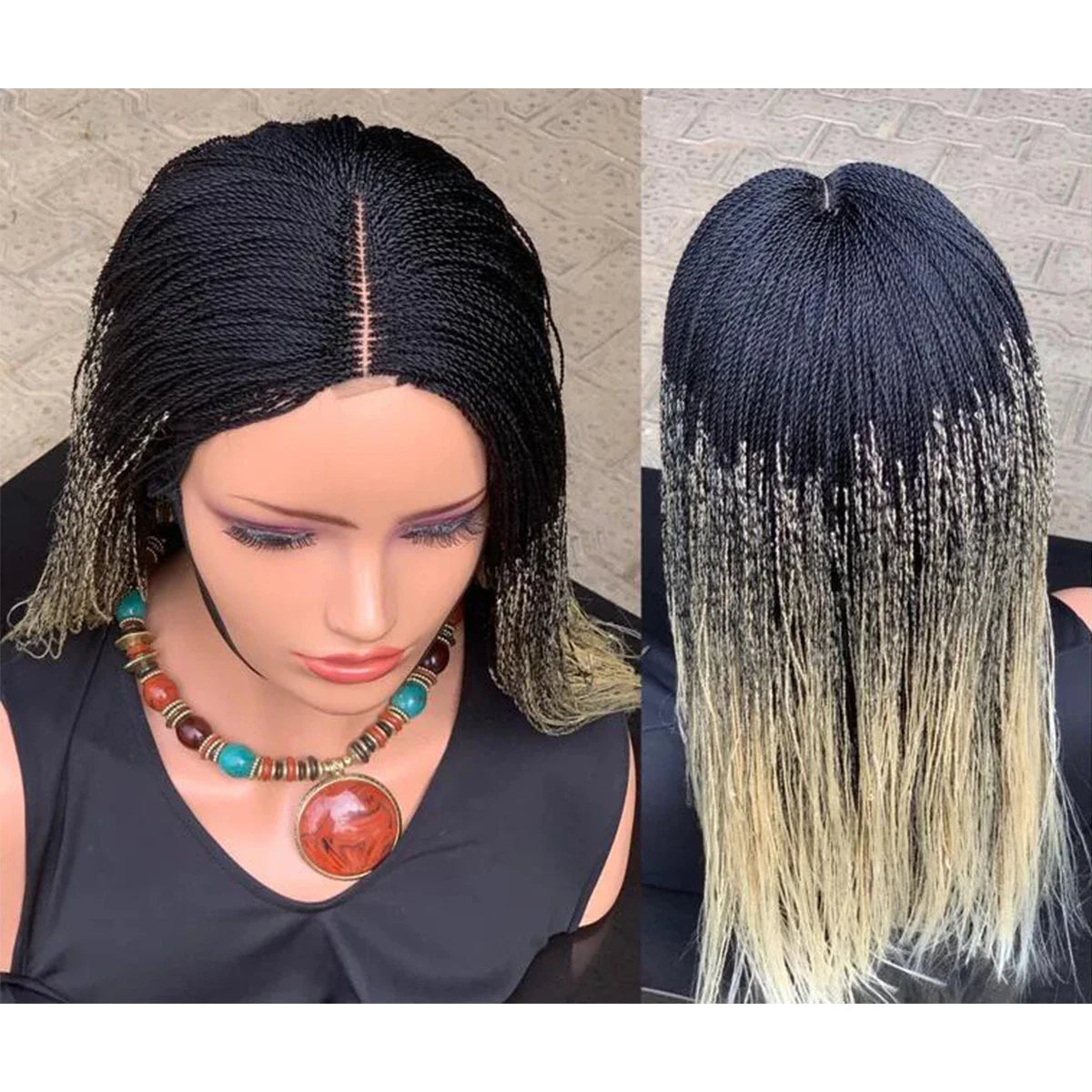 Glueless Micro Braid Wig | 13x4 Lace Frontal | Customizable Tiny Braids | For Black Women