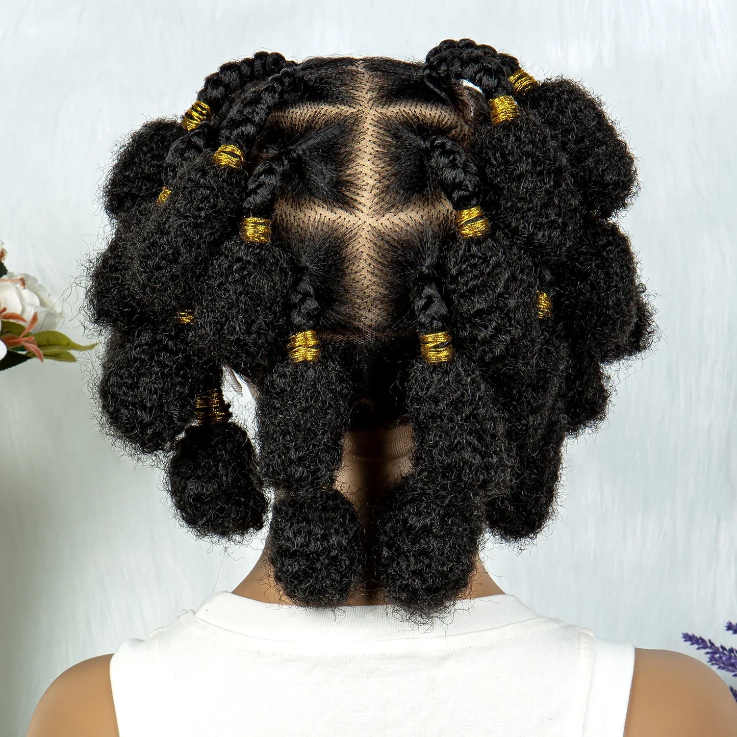 New Style Bantu Knot Knotless Box Braids HD Full Lace Wig | Synthetic Braided Wig for Black Women