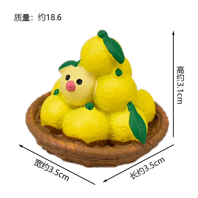 ZAKKA Cute Drinking Cat Figuines Shiba Inu Soak In The Bath Resin Model Pomelo Tree Fairy Garden Home Desktop Decoration gifts