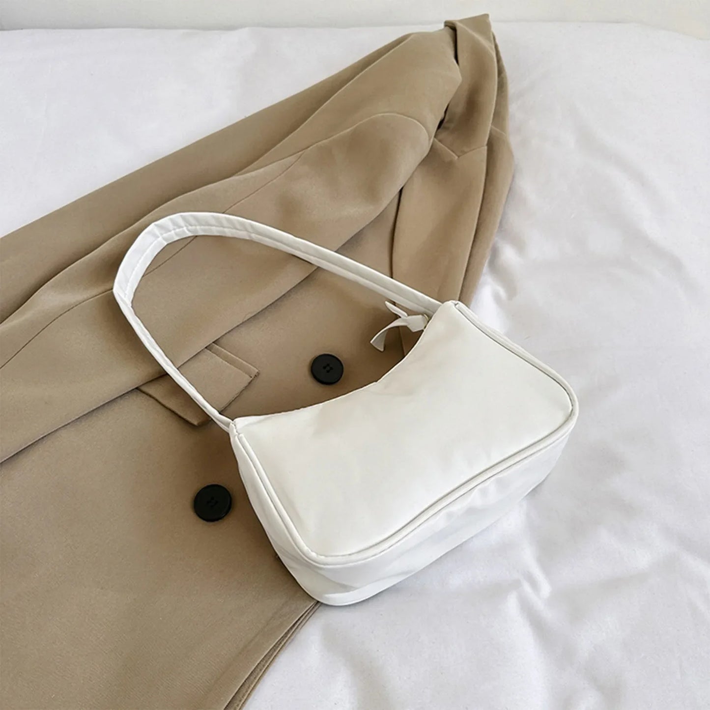 Retro Women's Solid Color Zipper Phone Bag | Hand Bag, Shoulder Bag & Armpit Bag (Mochilas Para Mujer, Mochila Y2k)