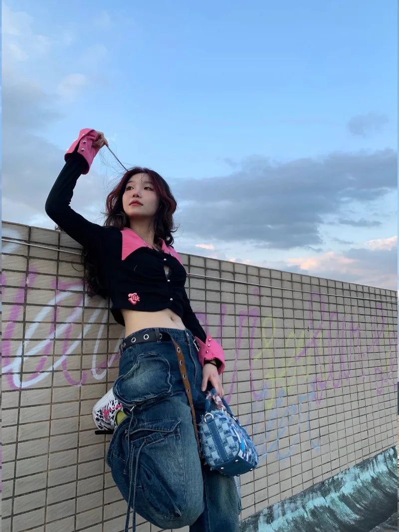 Disney New Cartoon Stitch Denim Shoulder Bag | Hole Splicing Crossbody Bag & Portable Pillow Bag (Casual Tote for Women)