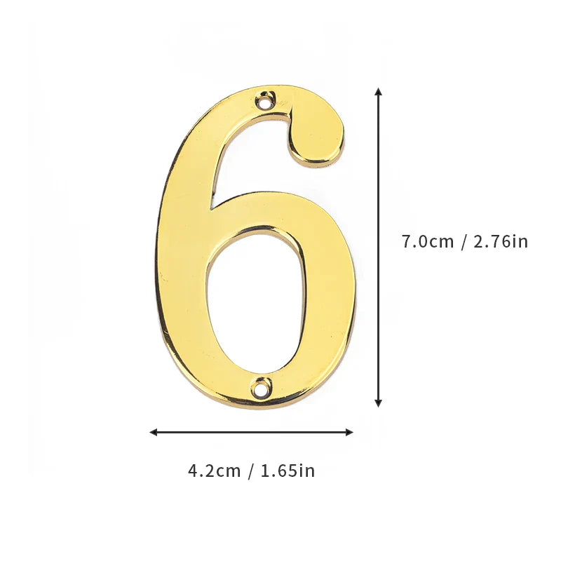 1Pcs 3Inch Metal House Numbers with M2 Screws Solid Zinc Alloy Mailbox Numbers 3D Address Numbers for Outside House Apartment