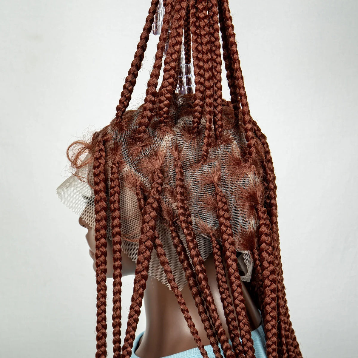 Ginger Beaded Knotless Braids Wig | Full Lace Frontal | 350#