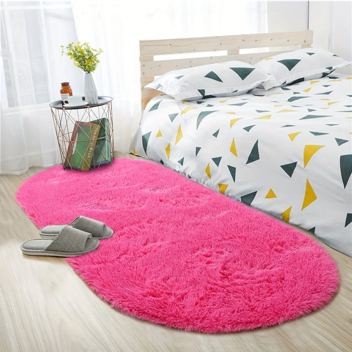 VIKAMA Grey Dense Silk Carpet Winter Warm Carpet Bedroom Bedside Rugs Living Room Sofa Carpet  Long Hair Soft Floor Mat Home Dec