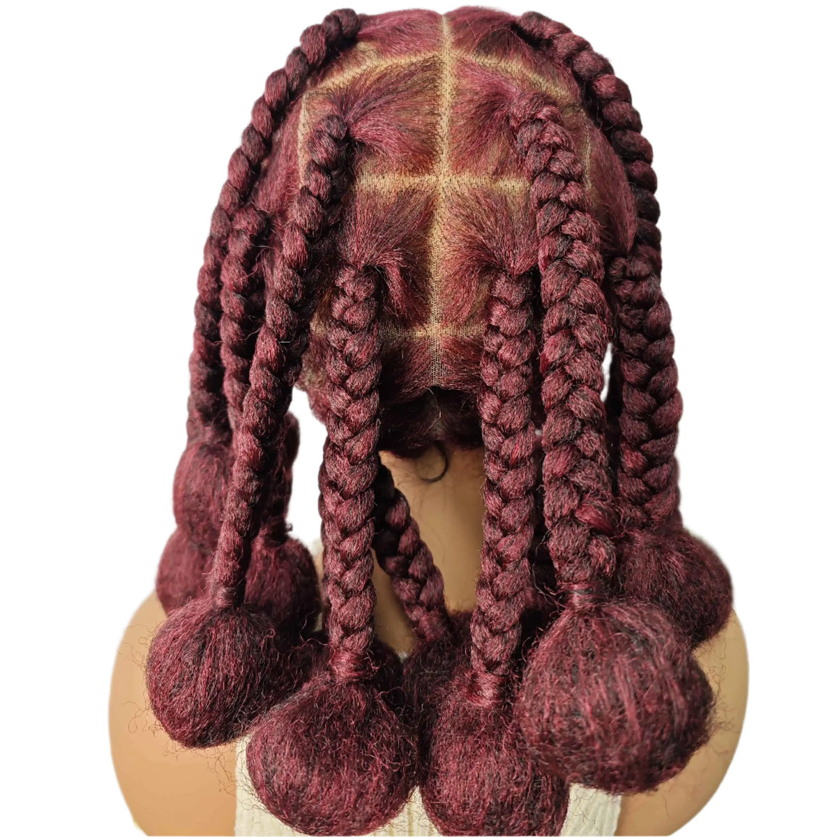 12" Ombre #27 Synthetic Braided Wig - Transparent Lace Front, Box Braids, Baby Hair