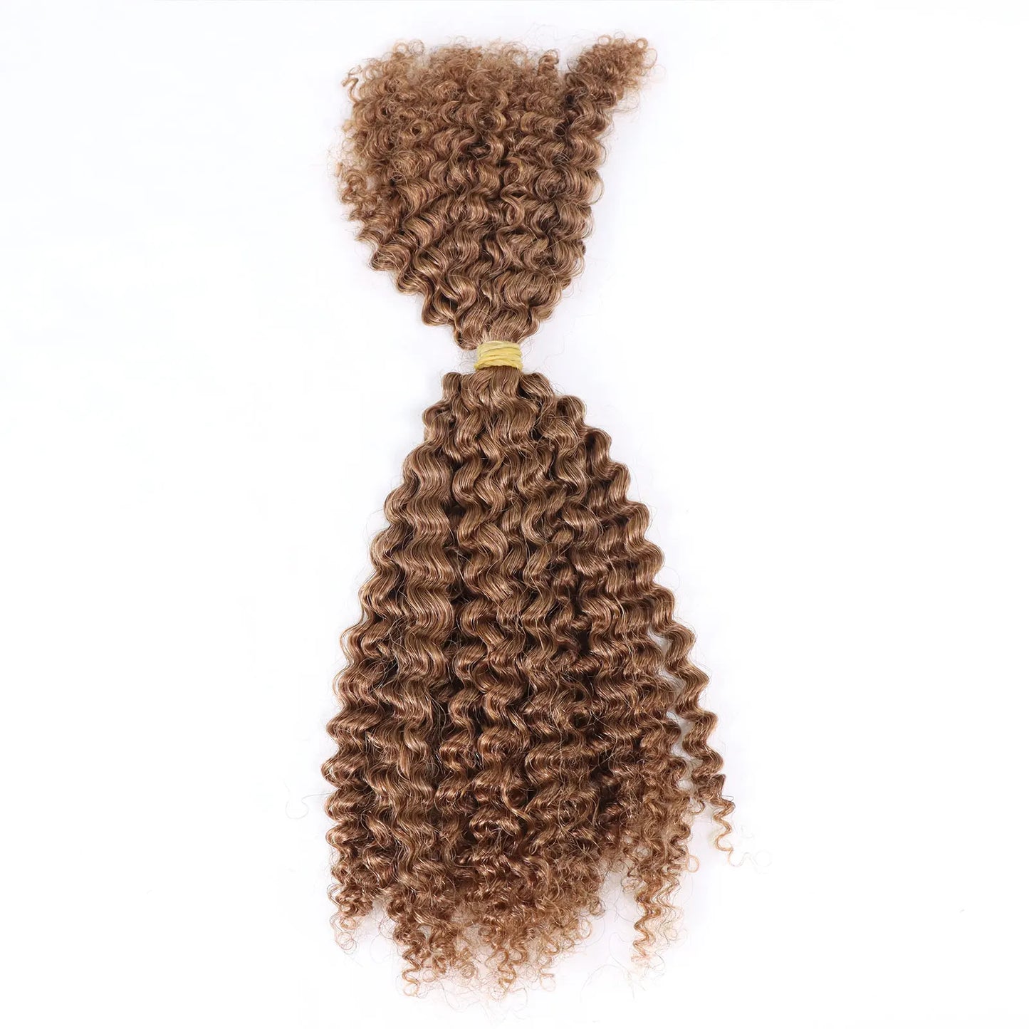 Ombre Honey Blonde Kinky Curly Human Hair Extensions | 50g Peruvian Crochet Bulk Hair (No Weft, Double Drawn)