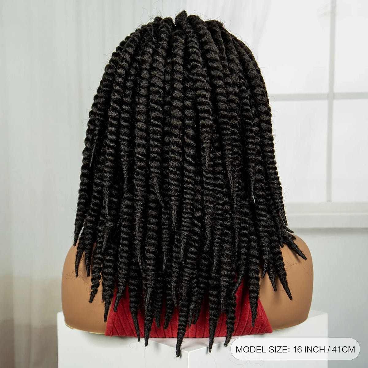 16" Twist Knotless Braids Wig | HD Full Lace | Baby Hair | Natural Look