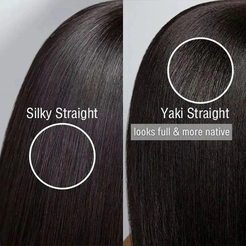 Brazilian | Remy | 100% Human Hair | Natural | Black | Put On and Go | Realistic | Glueless | Transparent | Yaki Straight | Bob with Bangs