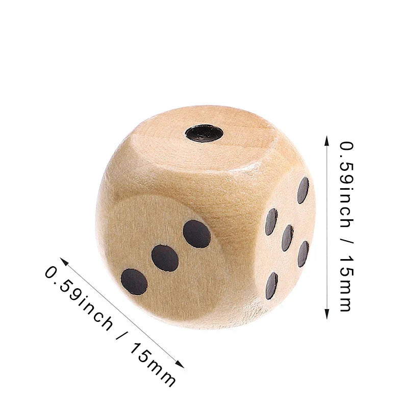 10Pcs/Set Wooden Dice Set Polyhedral Game Dice 6-sided Point Dice for Table Game Board Game Acessorios 16mm