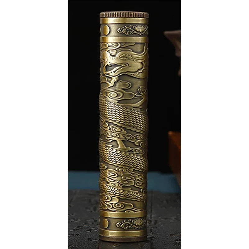 Retro Dragon Metal Cigarette Case Holds 5 Cigarettes Relief Craft Buddha Smoking Box Waterproof Tobacco Accessories for Men