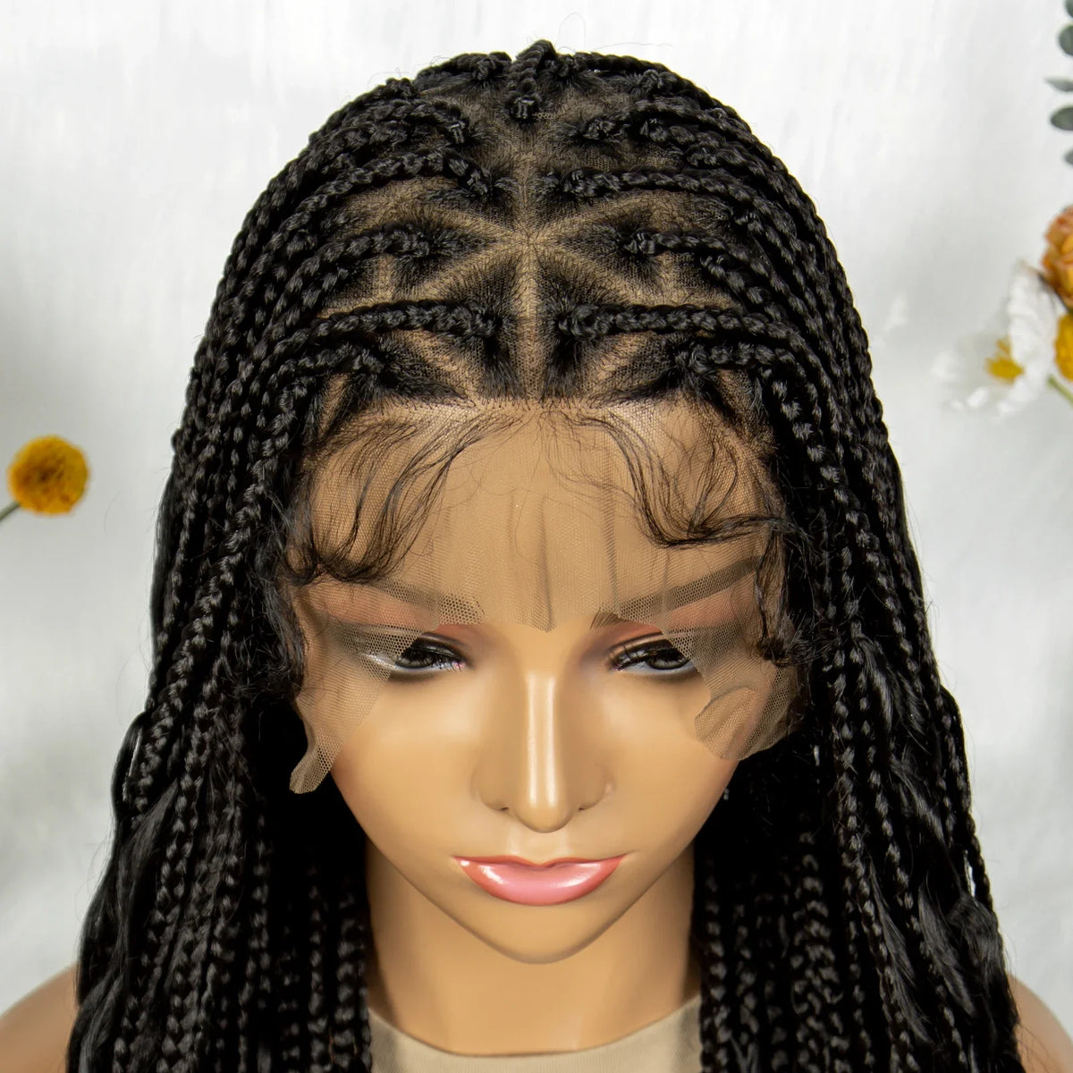 Bohemian Box Braids Wig - Full Lace Knotless Boho Braided Wig with Baby Hair for Black Women