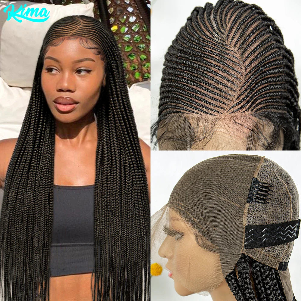 Fulani Cornrow Box Braids Wig | Full Lace Front | Baby Hair | KIMA Synthetic
