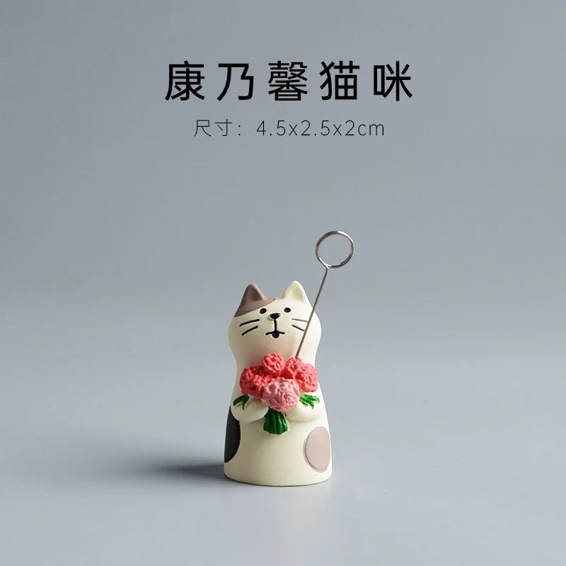 Cute Cat Wedding Zakka Figurine Bride Baby Stroller Resin Model Miniatures Model Cake Ornaments Decor Crafts Desktop Accessories