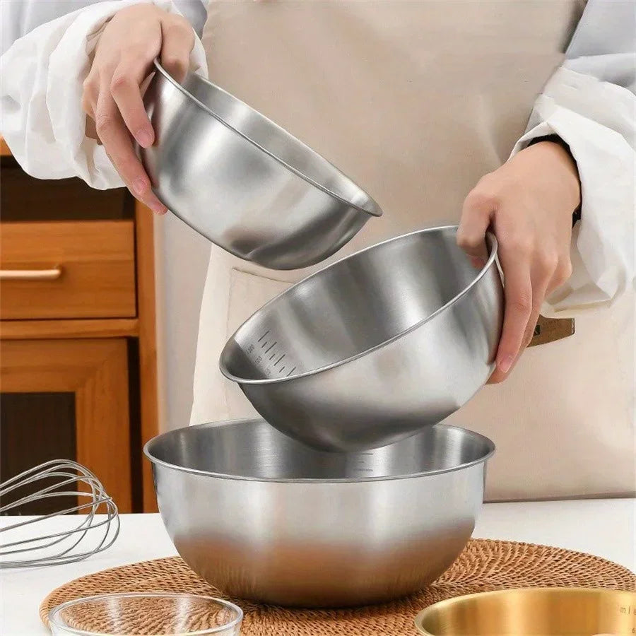 Multi Functional Stainless Steel Vegetable Bowl, Egg Mixing Bowl, Drain Basket, Soup Basin, Kitchen Cooking And Storage Tool