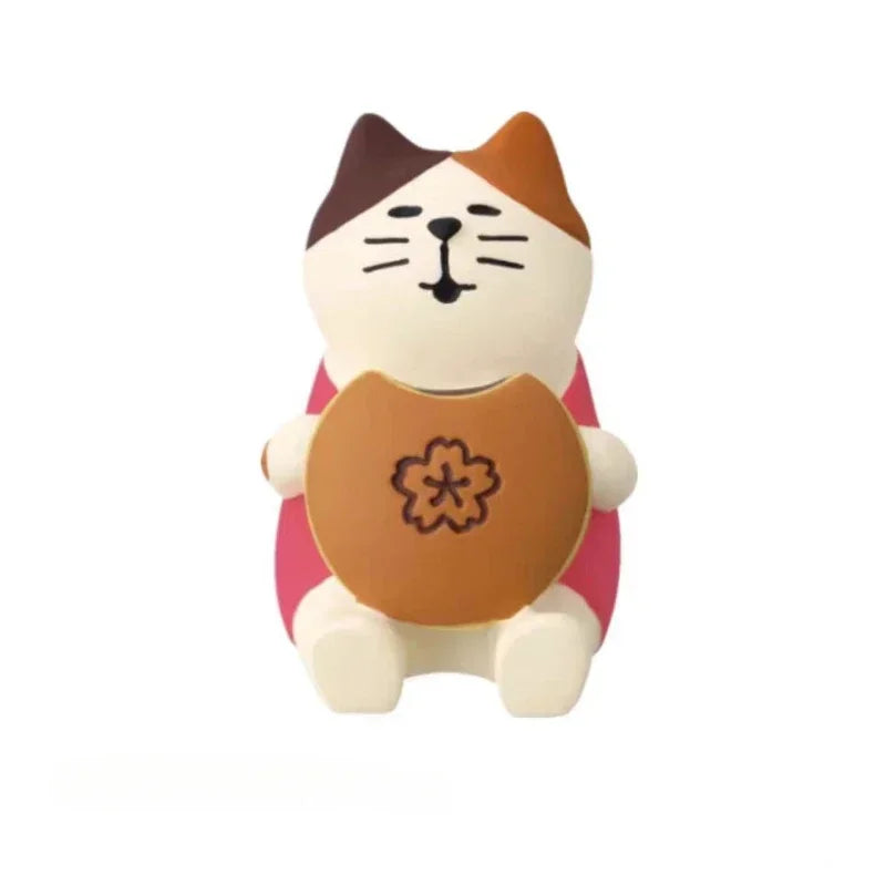 Cute Cat Ornament Admiring Flowers Scene ZAKKA Cherry Blossom INS Trendy Toy DIY Resin Handicraft Ornament