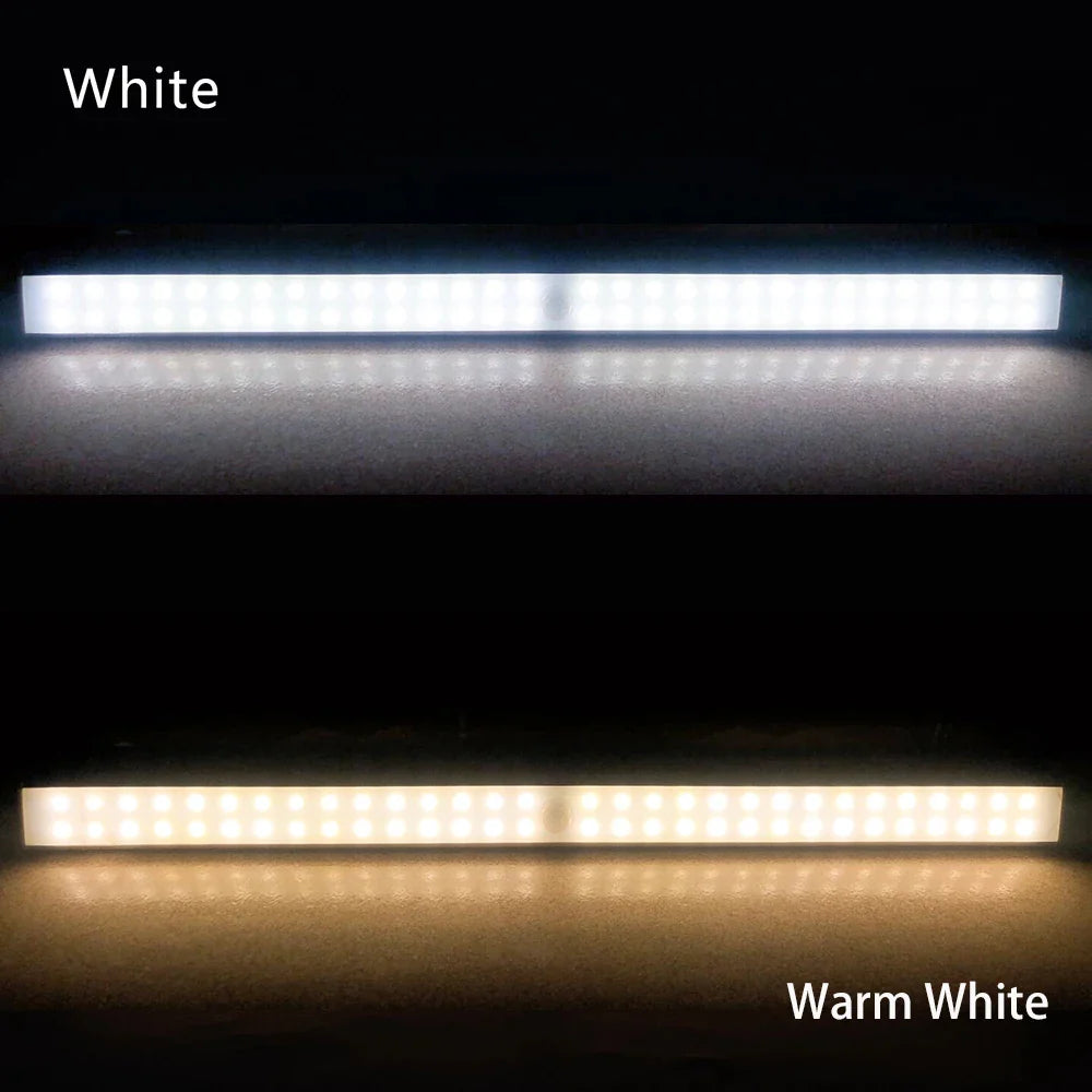 LED Under Cabinet Night Light Motion Sensor Closet Light Kitchen Bedroom Lighting Wall Lamp With Magnetic Strip USB Rechargeable